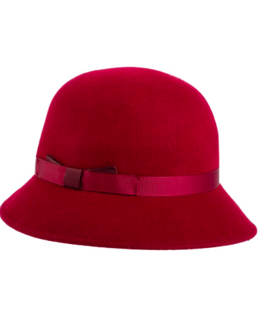 Chapeau forme cloche en feutre de laine coloris Cabernet - Chapo & Co