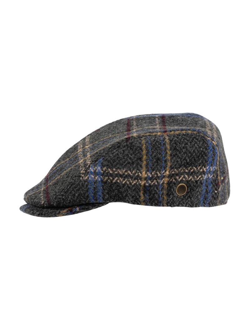 Casquette beret en laine motifs carreaux coloris gris - Chapo & Co