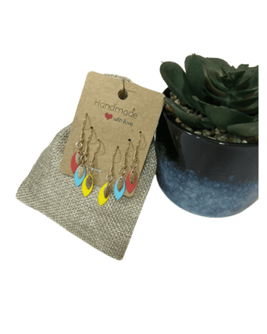 Trio de boucles d'oreilles pendantes effet gouttes d'eau - Chapo & Co