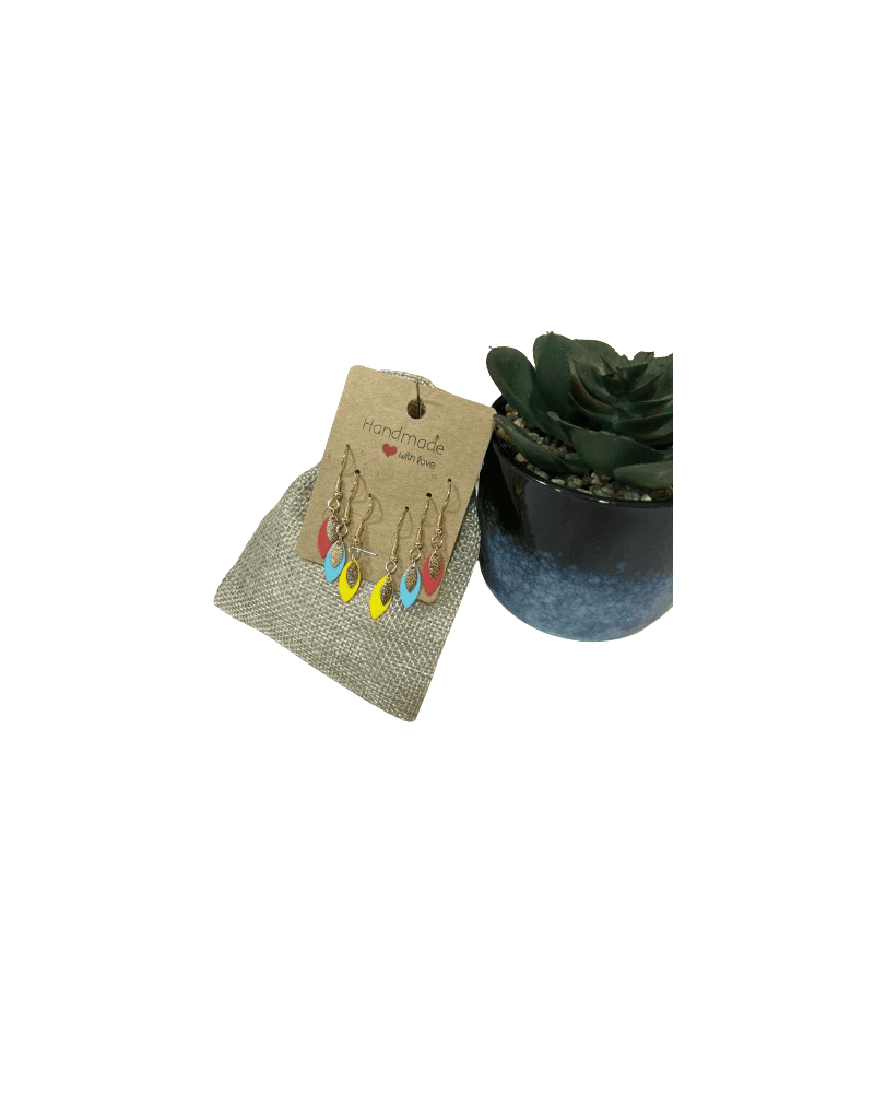 Trio de boucles d'oreilles pendantes effet gouttes d'eau - Chapo & Co