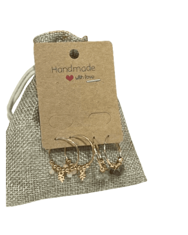 Boucles d'oreilles mini créoles avec pierres chic - Chapo & Co