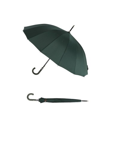 Parapluie canne ultra résistant coloris vert bouteille pour homme ou femme