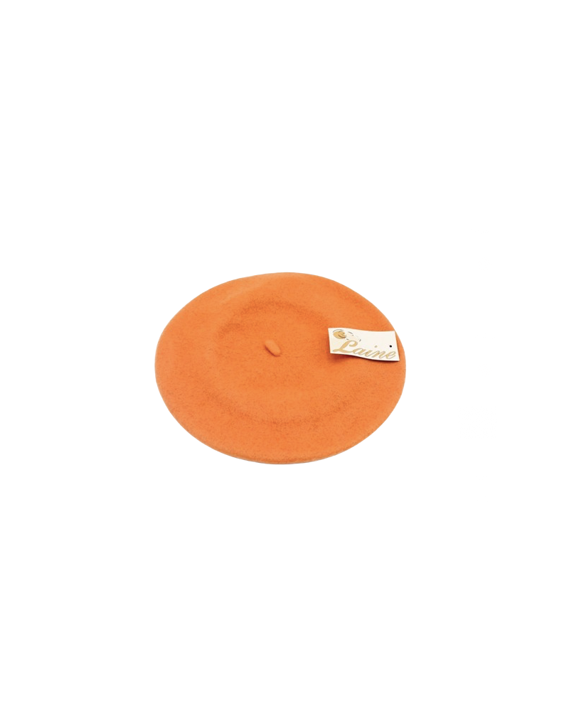 Béret type Basque en 100% laine coloris orange - Chapo & Co