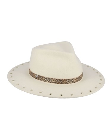 Chapeau forme Traveller pour femme en feutre coloris blanc - Fléchet