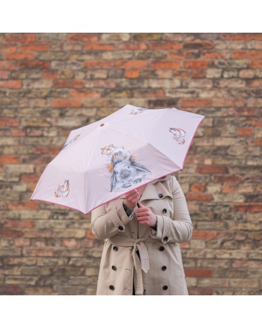 Parapluie Wrendale Design avec décor animaux coloris rose