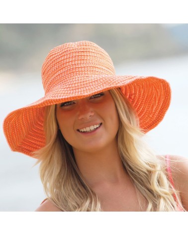 Chapeau capeline modèle Scrunchie orange anti UV UPF50+ - House of Ord