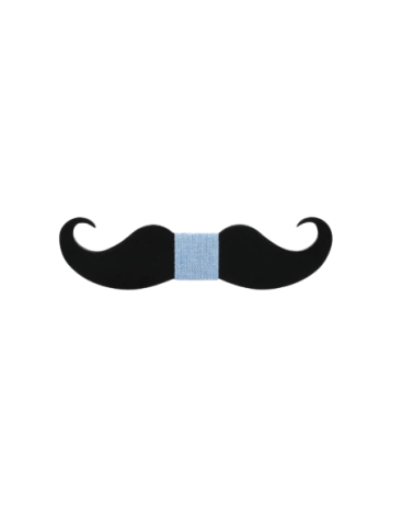 Noeud papillon en bois design Moustache coloris noir