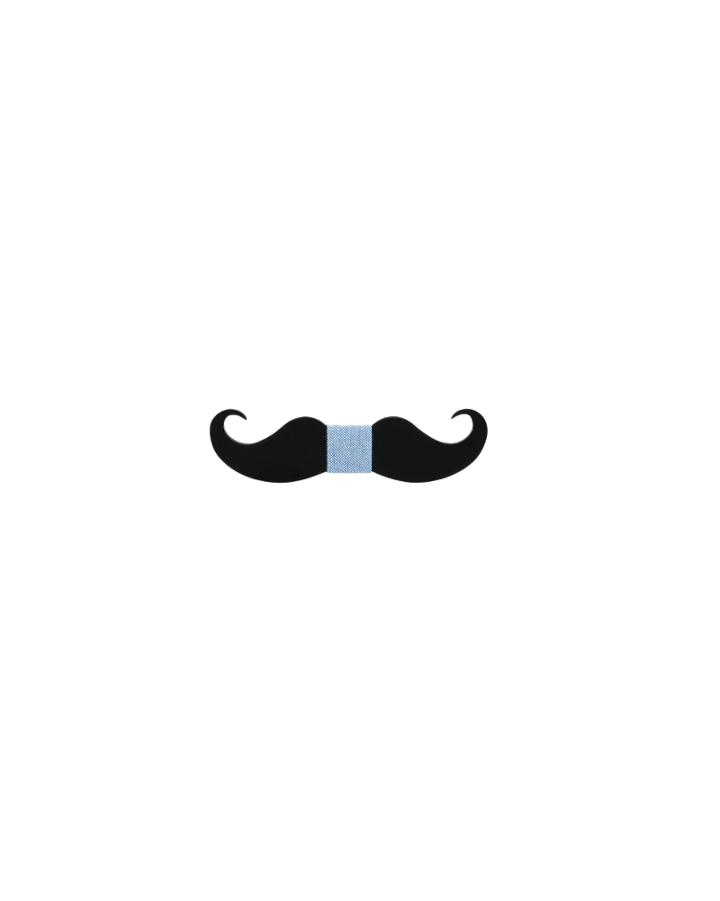 Noeud papillon en bois design Moustache coloris noir