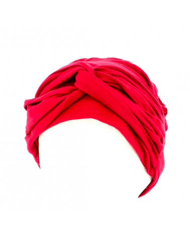 Turban de confort en fibre de bambou coloris rouge foncé Samra - MTM