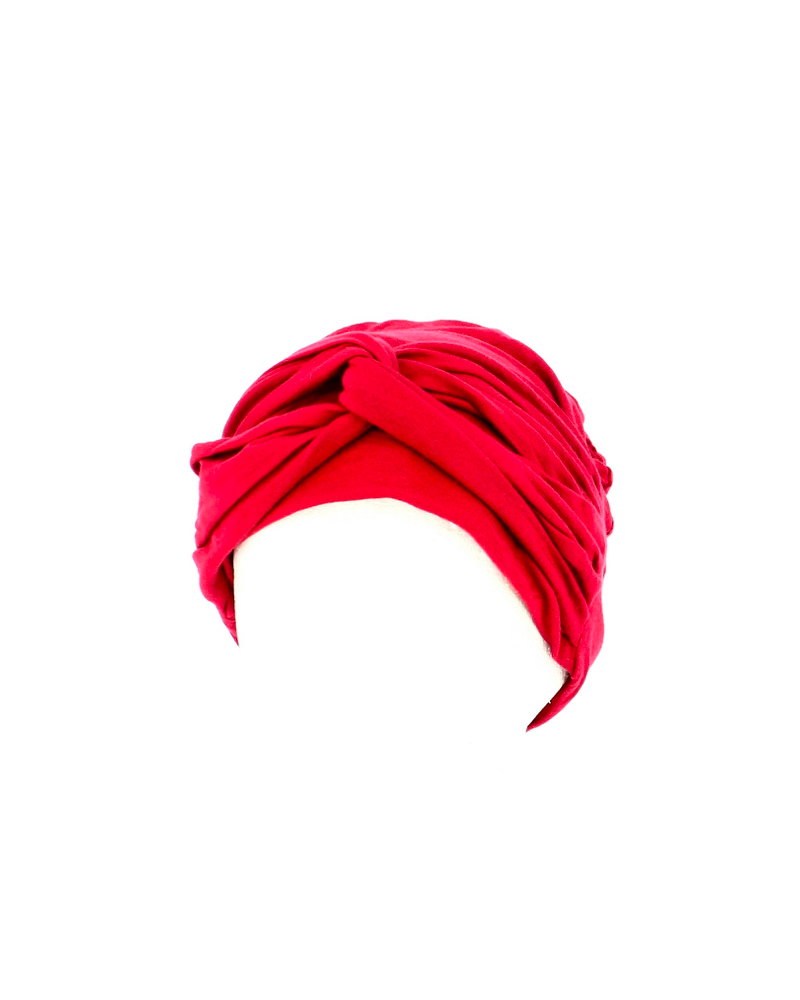 Turban de confort en fibre de bambou coloris rouge foncé Samra - MTM