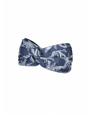 Bandeau pour l'été format large Headband en coton coloris bleu