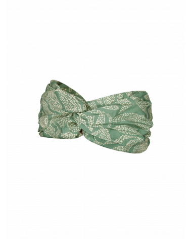 Bandeau pour l'été format large Headband en coton coloris vert sauge