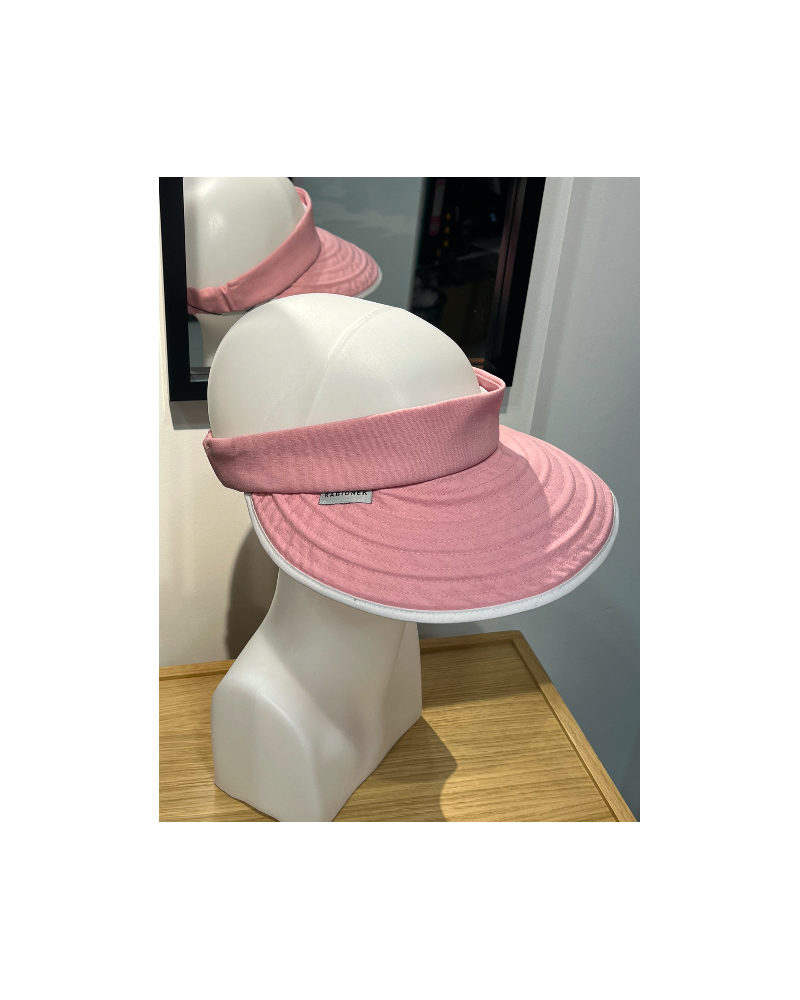 Visière en tissu avec élastique arrière coloris rose - Rabionek