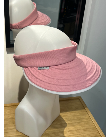 Visière en tissu avec élastique arrière coloris rose - Rabionek