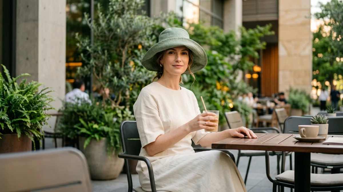 Choisir un chapeau d été en tissu pour femme urban chic Hamuty vert sauge