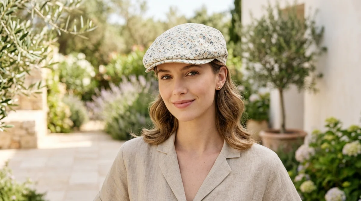 Bien choisir une casquette plate d été style béret avec motif petites fleurs
